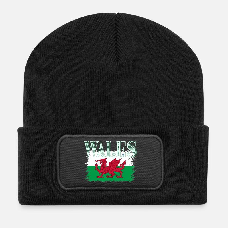 Pays de Galles - Beanie recyclé à patch - noir
