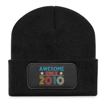 Génial depuis 2010 - Beanie recyclé à patch - noir - Devant