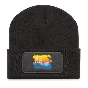 KITE SURFEN - Recycelte Patch Beanie - Dunkelgrau - Vorne
