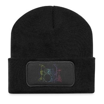 Drumset Sticks Drummer Drums Drummer - Recycled Patch Beanie - black - Front