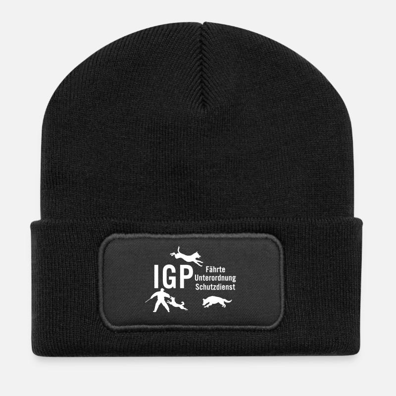 IGP Hundesport - White - Recycelte Patch Beanie - Schwarz