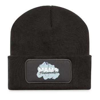Maman femme au foyer - Beanie recyclé à patch - charbon - Devant