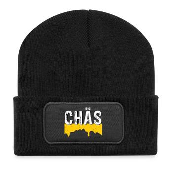 Chäs (SWISS CHEESE) - Recycelte Patch Beanie - Schwarz - Vorne