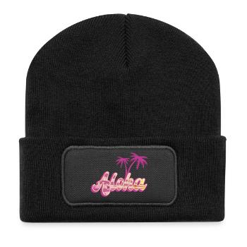 Aloha Palm - Recycled Patch Beanie - black - Front