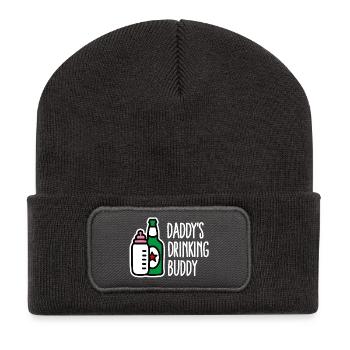 Father Son Baby Birth Best Friends Bottle milk - Recycled Patch Beanie - dark grey - Front