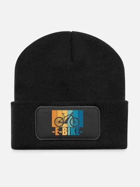 E-Bike Bike Vintage E Bike Batterie Cadeau - Beanie recyclé à patch - noir