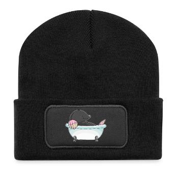 Baignoire de bain pour la taupe - Beanie recyclé à patch - noir - Devant