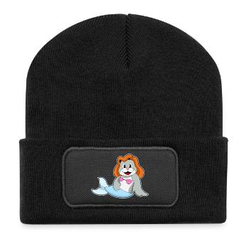 Sceau Sirène - Beanie recyclé à patch - noir - Devant