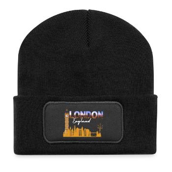London Skyline Gradient Script - Recycled Patch Beanie - black - Front
