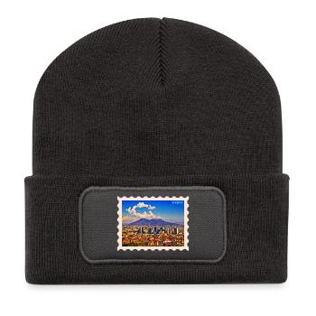 Napoli Skyline Vesuvio - Recycelte Patch Beanie - Dunkelgrau - Vorne