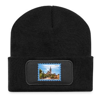 Carte postale de la Basilique de Marseille - Beanie recyclé à patch - noir - Devant