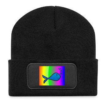 SARDINE. POISSON. POISSON D'AVRIL. PÂQUES. MER - Beanie recyclé à patch - noir - Devant