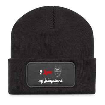 Ich liebe meinen Schäferhund - Recycelte Patch Beanie - Dunkelgrau - Vorne