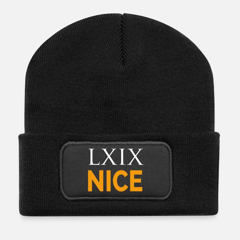 LXIX in latin - Recycled Patch Beanie - black
