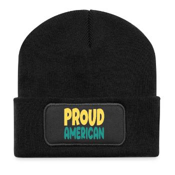 Pround typograohy américaine - Beanie recyclé à patch - noir - Devant