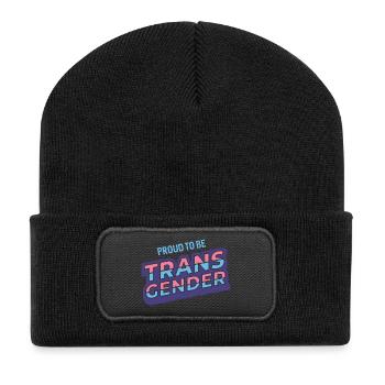 Mois de la fierté - Fiers d’être transgenres - Beanie recyclé à patch - noir - Devant