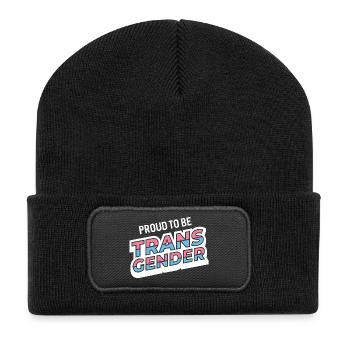 Pride Month - Stolz darauf, Transgender zu sein - Recycelte Patch Beanie - Schwarz - Vorne