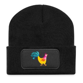 Rooster Farm Kids Coloré Agriculteur Farm Chef - Beanie recyclé à patch - noir - Devant
