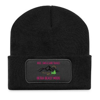 Ultra Running - Boue, sueur et sentiers - Beanie recyclé à patch - noir - Devant