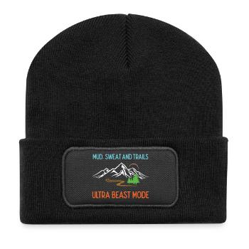 Ultra Running - Boue, sueur et sentiers - Beanie recyclé à patch - noir - Devant