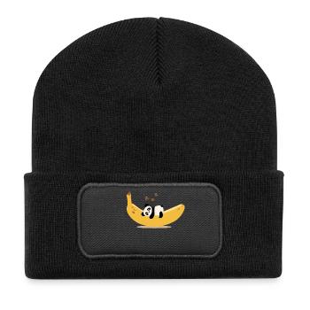 Banana Panda - Recycelte Patch Beanie - Schwarz - Vorne