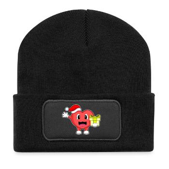 Heart Christmas Package - Recycled Patch Beanie - black - Front