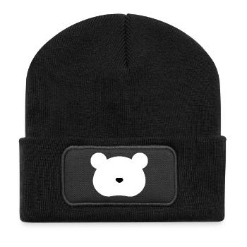Ours blanc - Beanie recyclé à patch - noir - Devant