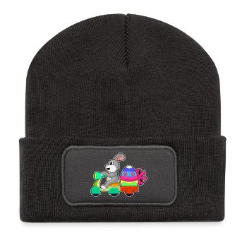 Bunny Easter Delivery Service - Recycled Patch Beanie - dark grey - Front