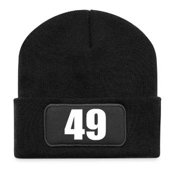 49.Geburtstag 49 Jahre Jubiläum 49 Jahre Zahl 49 - Recycelte Patch Beanie - Schwarz - Vorne