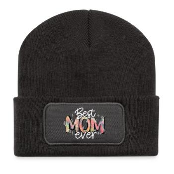 geschenk muttertag liebe mama best mum ever - Recycelte Patch Beanie - Dunkelgrau - Vorne