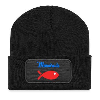 POISSON. MEMOIRE. HUMOUR - Beanie recyclé à patch - noir - Devant