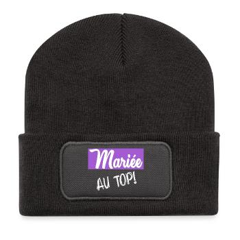 Bachelorette party. WEDDING - Recycled Patch Beanie - dark grey - Front