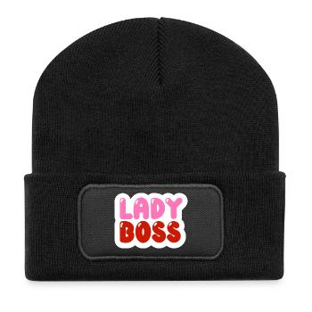Design Women's Lady Motivating T-Shirt - Recycled Patch Beanie - black - Front