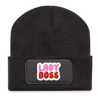 Design Damendame Motivierendes T-Shirt - Recycelte Patch Beanie - Dunkelgrau - Vorne