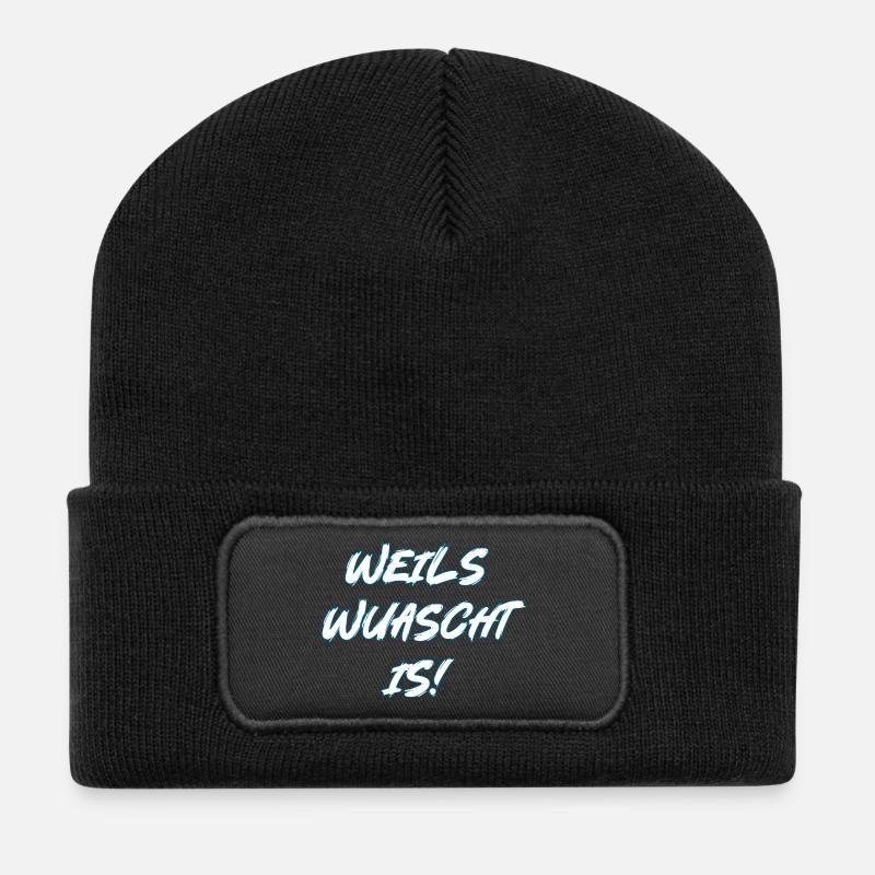 Weils wuascht is! - Recycelte Patch Beanie - Schwarz