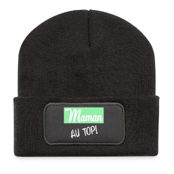 MAMAN. FÊTE DES MÈRES - Beanie recyclé à patch - charbon - Devant