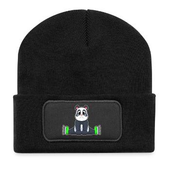 Patins à glace Panda - Beanie recyclé à patch - noir - Devant