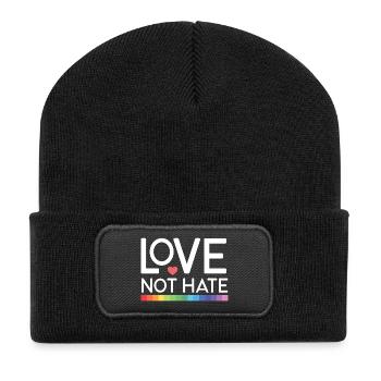 Mois de la fierté LGBT - Aimez pas la haine - Beanie recyclé à patch - noir - Devant