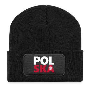 Pologne - Beanie recyclé à patch - noir - Devant