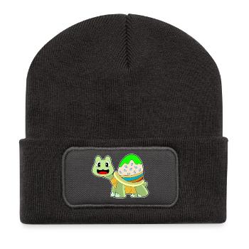 Oeuf de Pâques tortue - Beanie recyclé à patch - charbon - Devant