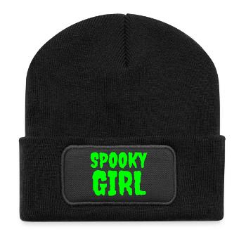Fille effrayante Neon Horreur Design - Beanie recyclé à patch - noir - Devant
