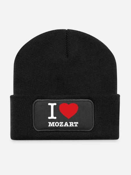 I LOVE MOZART - Recycelte Patch Beanie - Schwarz