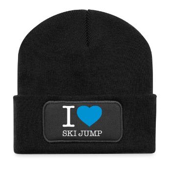 I LOVE SKI JUMP Ski Jumping - Recycled Patch Beanie - black - Front