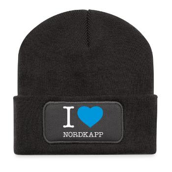 I LOVE NORDKAPP Norway Norwegen - Recycled Patch Beanie - dark grey - Front