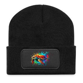 Tortue - Beanie recyclé à patch - noir - Devant