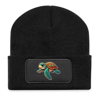 Tortue - Beanie recyclé à patch - noir - Devant