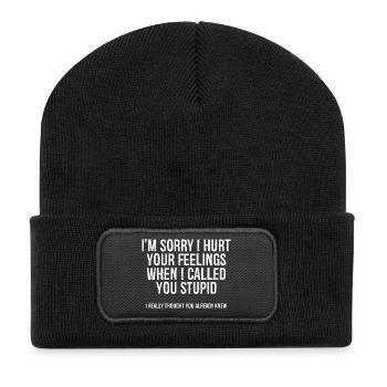 Je suis désolé de t’avoir blessé quand je t’ai appelé - Beanie recyclé à patch - noir - Devant