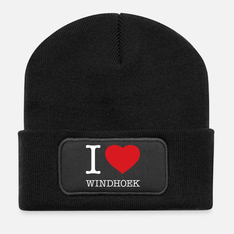 I LOVE WINDHOEK - Recycelte Patch Beanie - Schwarz