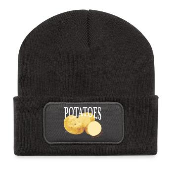 Potatoes – Retro Vegetable Statement - Recycled Patch Beanie - dark grey - Front
