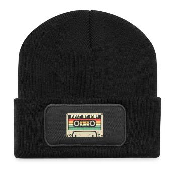 Das Beste aus 1985 Retro 40 Jahre alter 40. Geburtstag - Recycelte Patch Beanie - Schwarz - Vorne